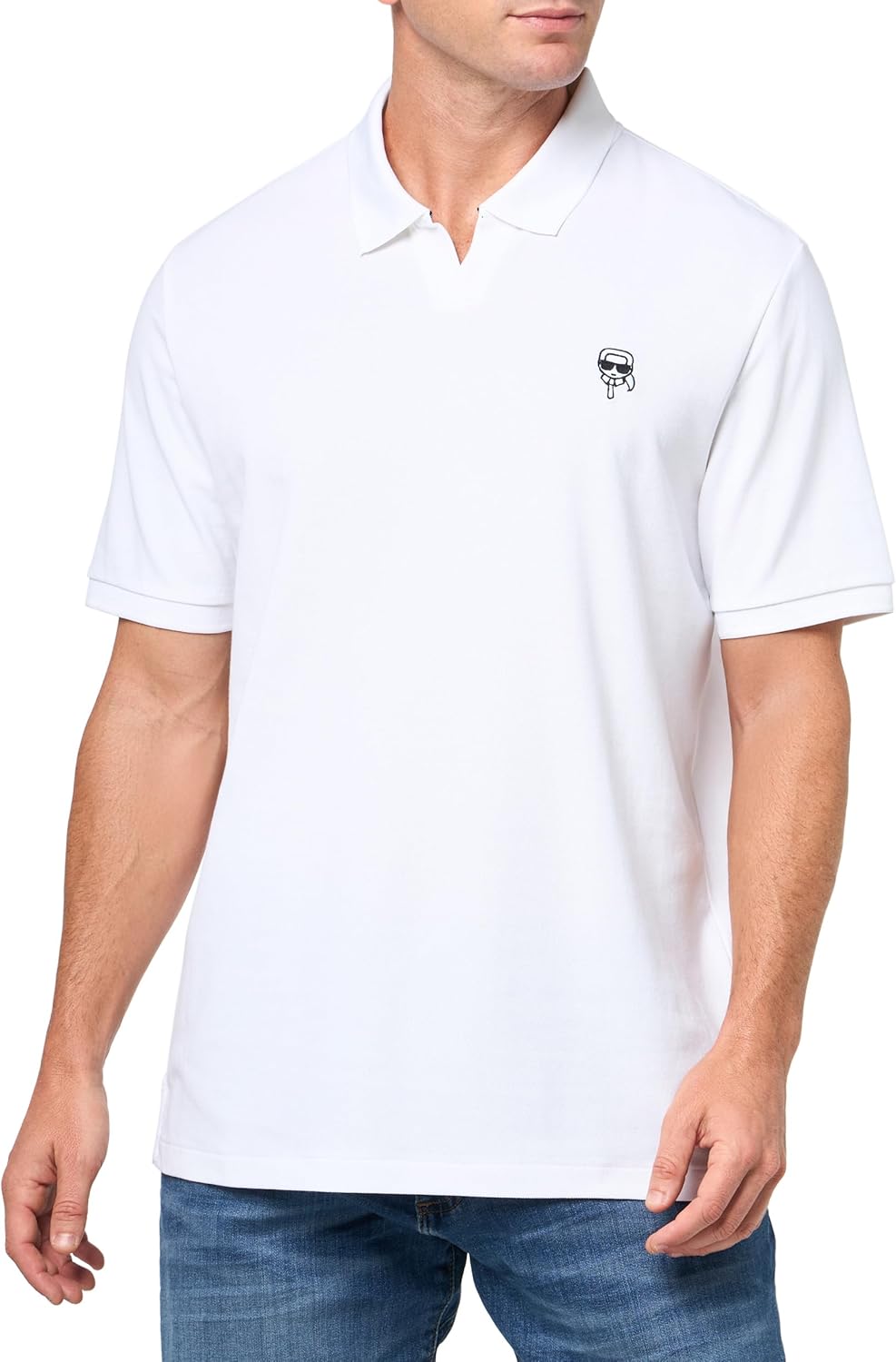 Karl Lagerfeld Mens Basic Short Sleeve Karl Graphic Polo - Image 6