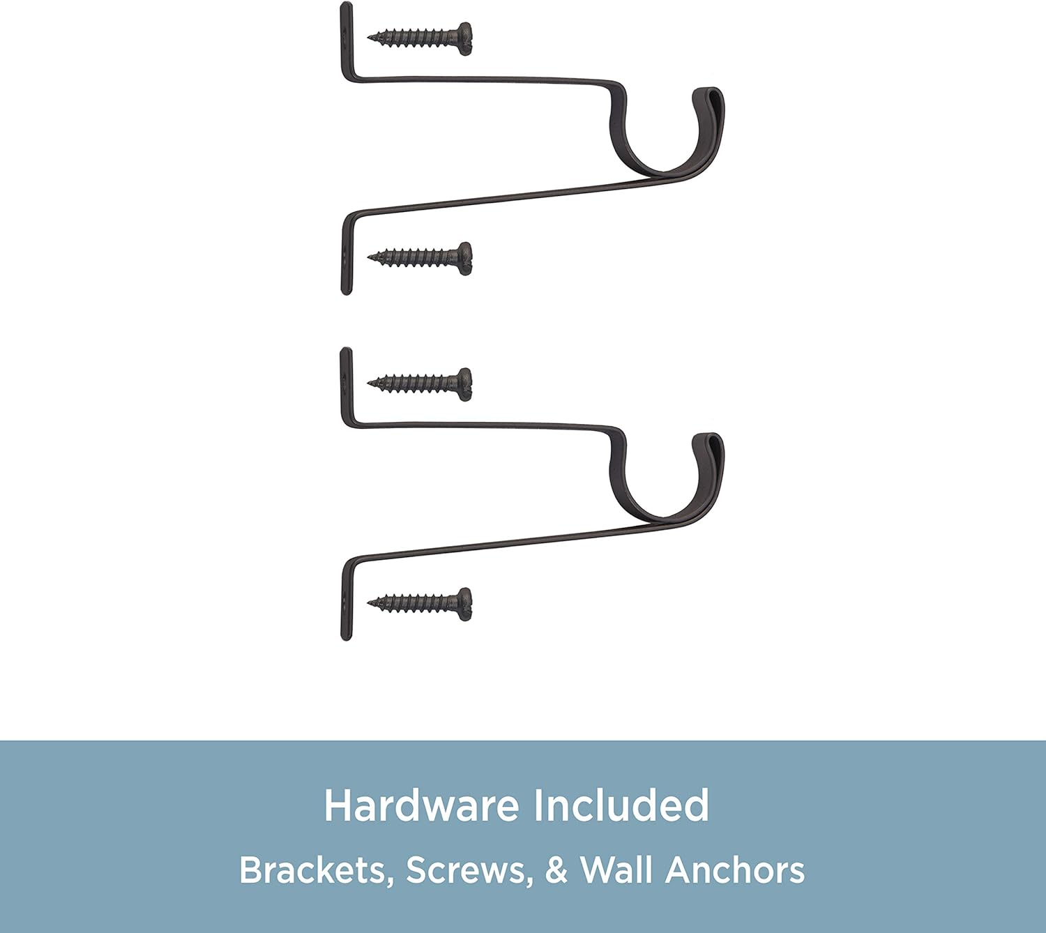 Kenney KN65406 Serena Window Curtain Rod, 28-48", Chocolate : Home & Kitchen