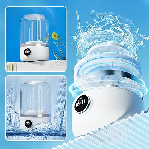 Miniatura 4 de Taza de lavandería ultrasónica portátil, taza de lavado portátil Turbo Spin - Mini lavadora inalámbrica recargable USB-C para ropa interior y