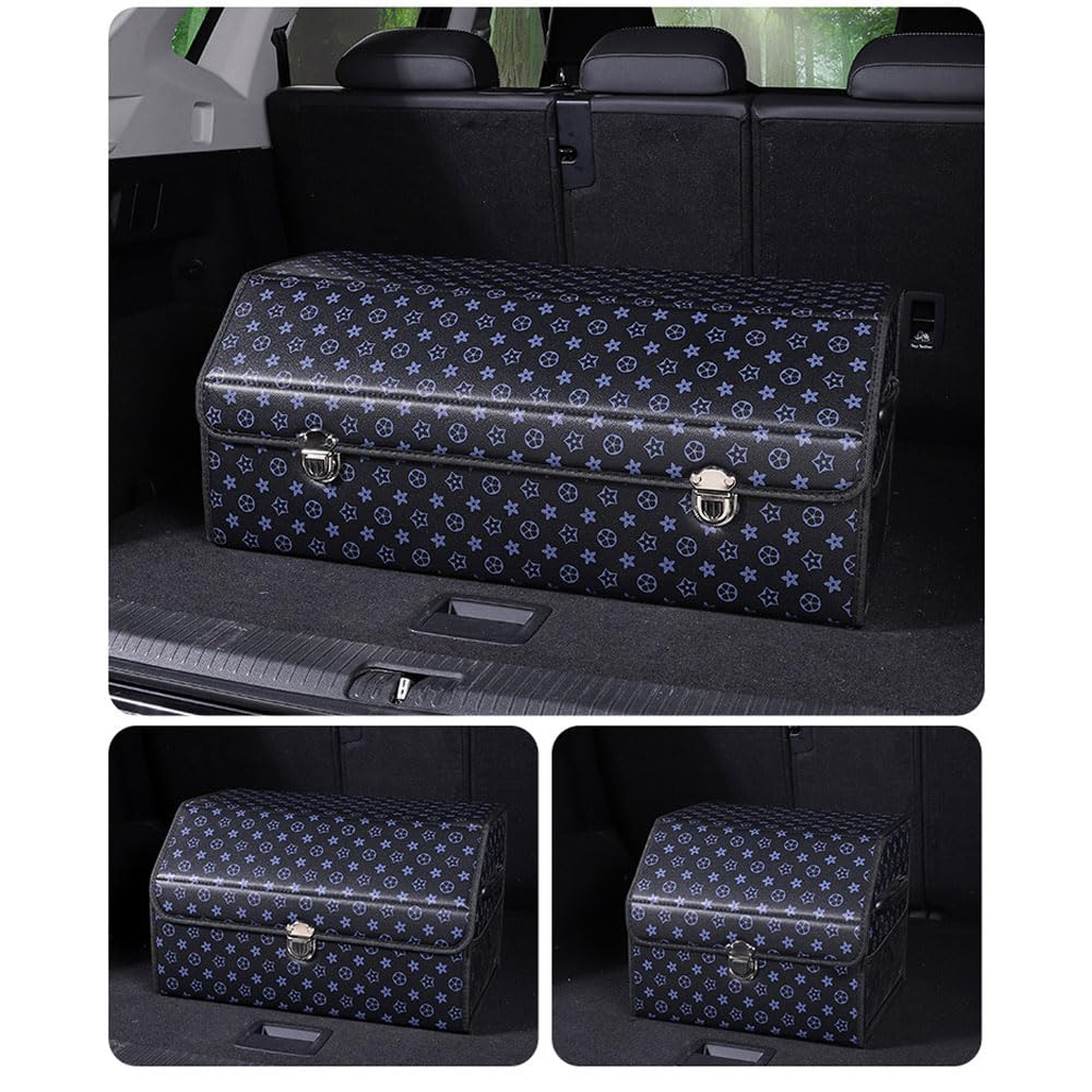Organizer Bagagliaio Auto, Organizzatore per Auto per Vano di Lusso Auto Organizer Impermeabile Pieghevole Organizzatore di Immagazzinaggio per SUV/Auto/Camion,Fondo Antiscivolo, Coperchio Pieghevole