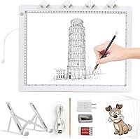 Vista 1 de Almohadilla de luz A3 con soporte plegable, adaptador certificado UL, almohadilla ultra fina súper brillante de 8000 Lux para vinilo de deshierbe