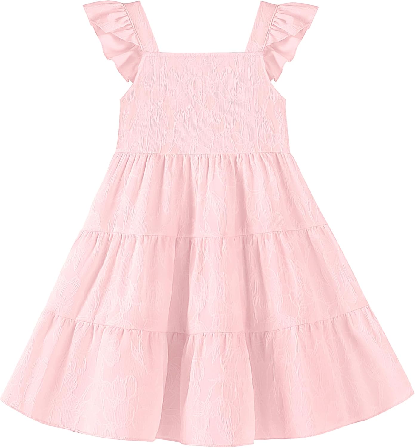 Toddler Baby Girls Dress Sleeveless Ruffle Baby Girls Summer Dress Casual Solid Floral Little Kid Boho Beach Sundress