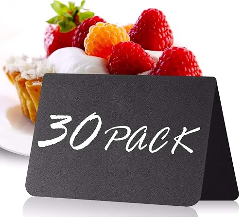 30 Pack Chalkboard Table Tents 4x3 – Reusable Food Labels