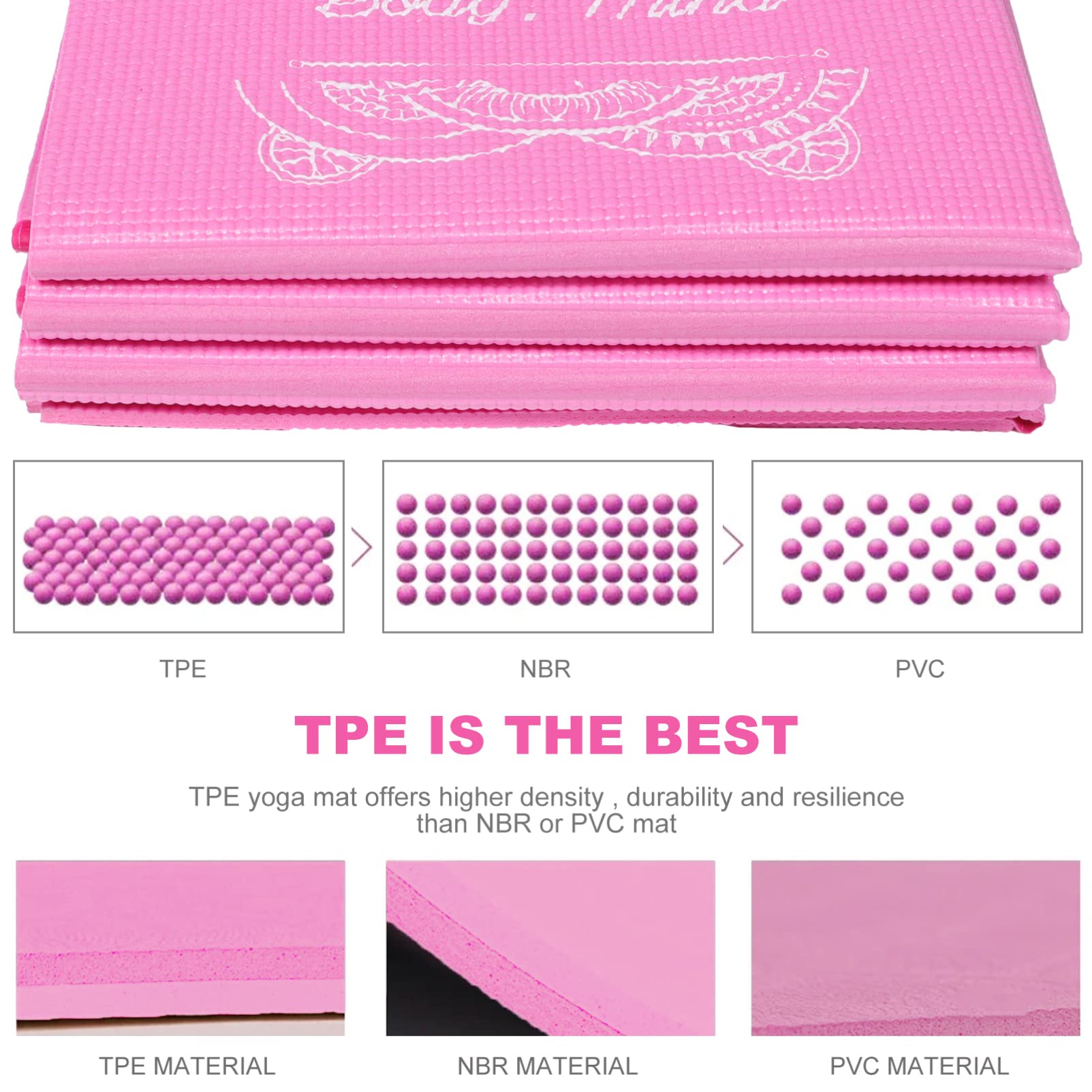 Esterilla Yoga Plegable para Principiantes de Tpe y Fitness
