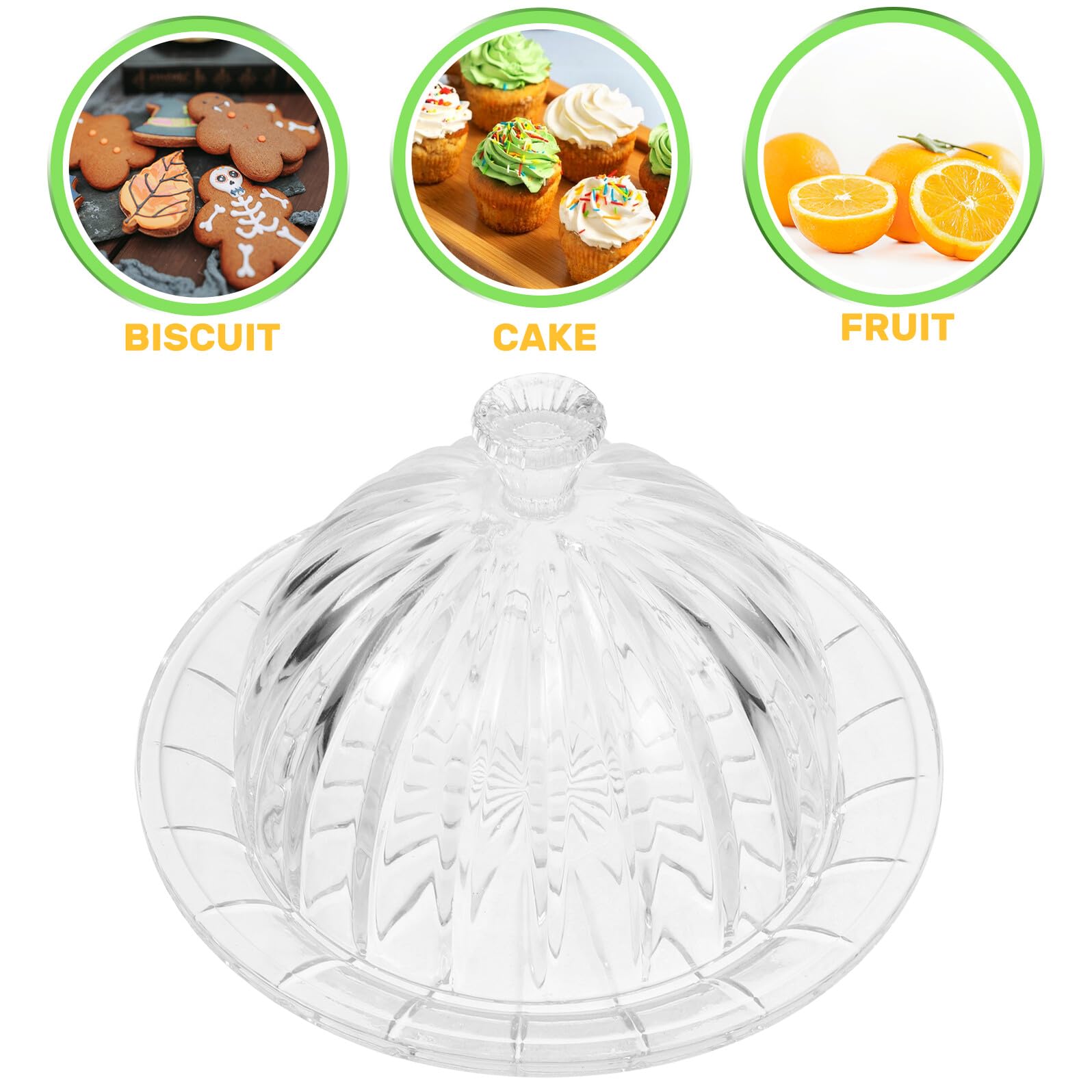 Sosoport Présentoir à Gâteaux en Verre Dôme, Plat Dessert Simple