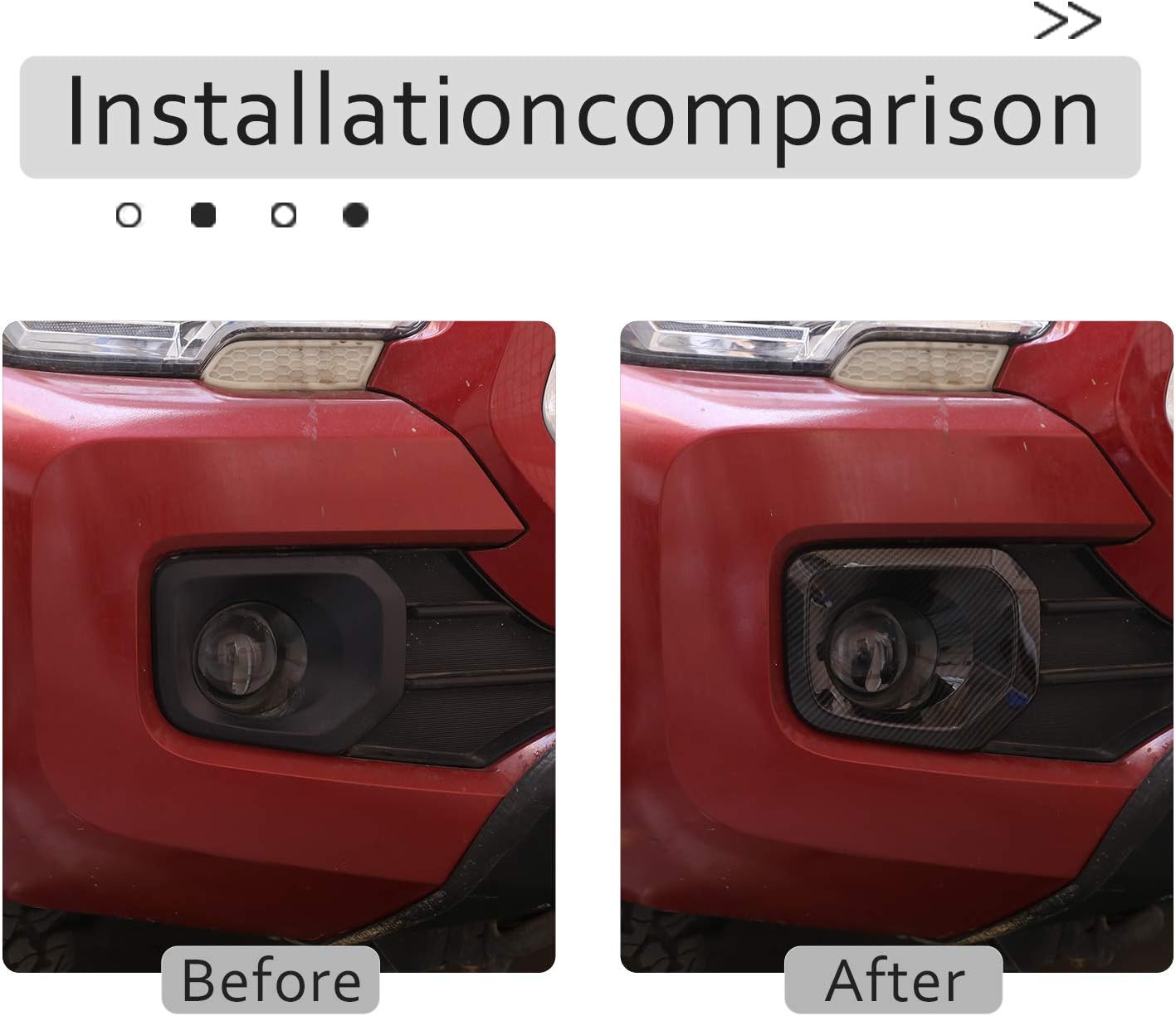 Car Front Fog Light Cover Trim Fit for Toyota Tacoma 2016 2017 2018 2019 2020 2021 2022 2023, ABS Car Front Bumper Fog Light Lamp Cover Trim Molding Protection Accessories (Carbon Fiber Cover)