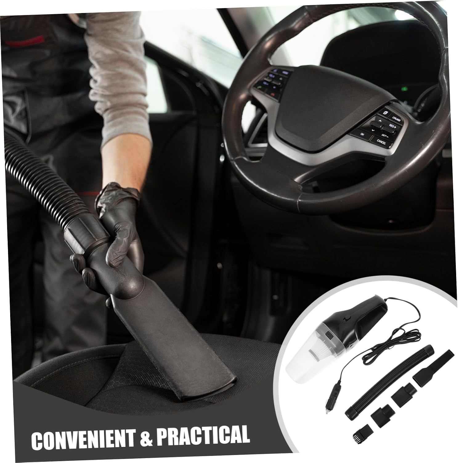 Super 12V Portable Car Vacuum Cleaner 120W Dust Collector Grids Filtration Black Car Socket