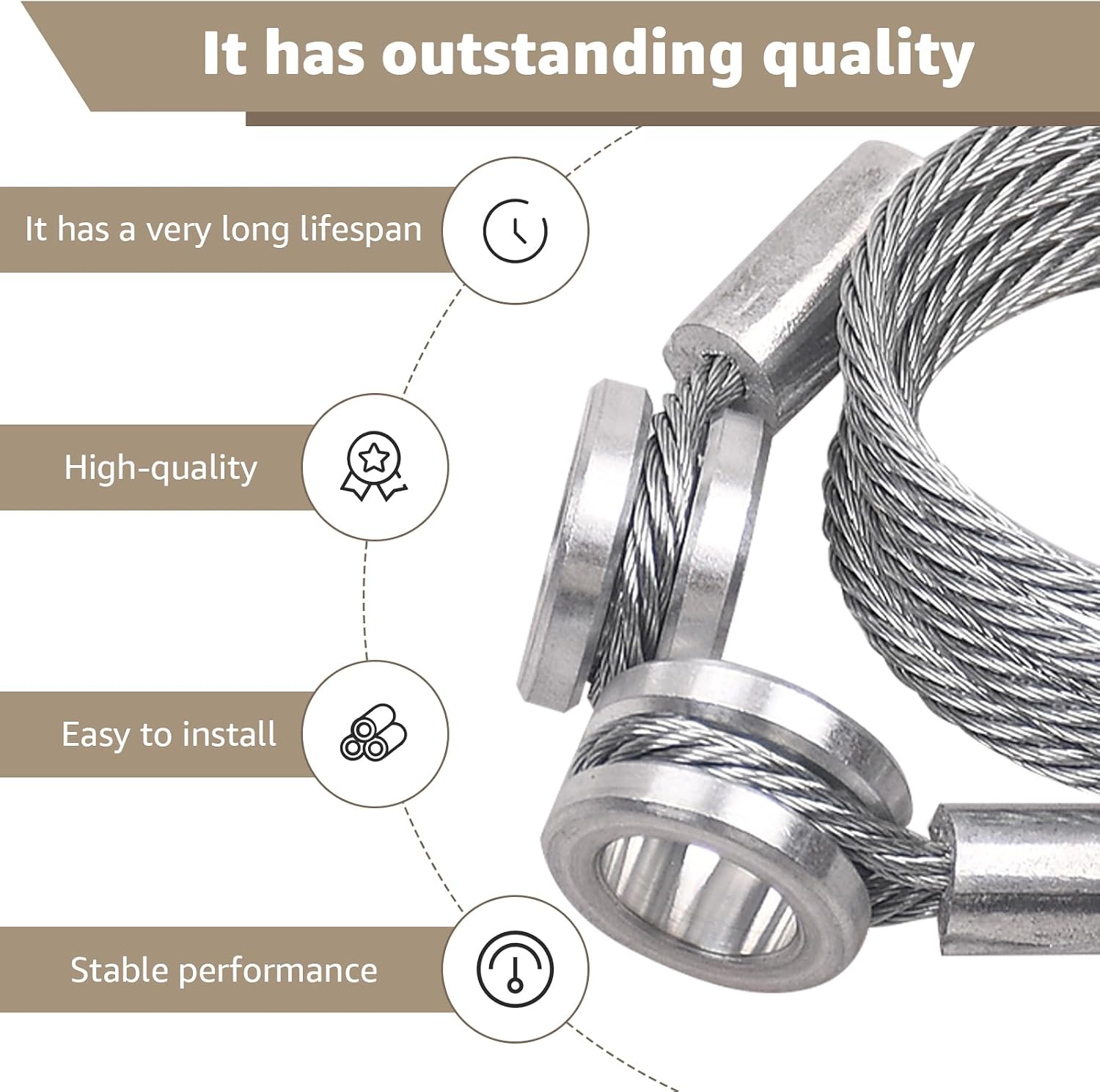 Compatible with HLK2047 Hood Strut Control Cable suitable, Compatible with Peterbilt 357 375 377 378 379(1987-2010), Replacement for L92-6000-0718, 924-5402