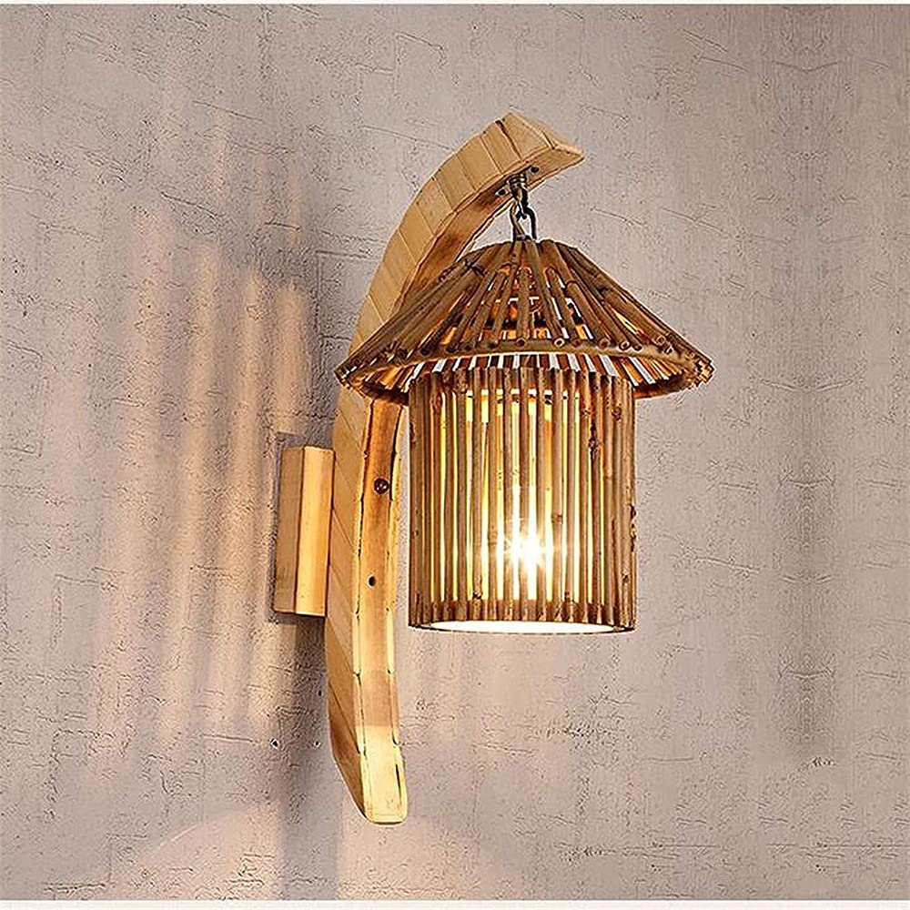 ZTCHSENZT Wall Lamp Retro Sconce Industrial Antique Bamboo Wall Lights E27 Edison Wall Lantern Corridors, Restaurants, Cafes Barn