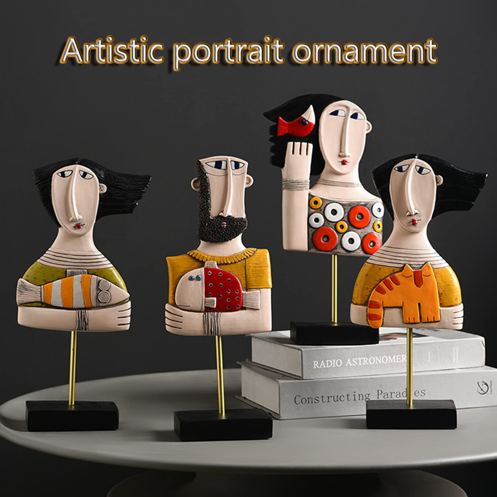 Skulpturen Deko Modern, Abstrakte Kunst Gesicht Deko Figuren, Tischdeko Wohnzimmer, Dekoration Wohnung, Dekofiguren Harz Statue, Geschenk,Portrait Set b
