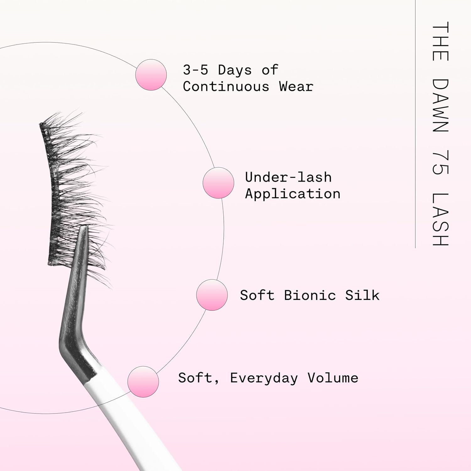 Silly George Pop-On 75 Strip Lash – The Most Natural 3/4 Press-On Underlash Strips (3 Pair Set), Bionic Silk Pre-Glued Faux Lashes with Clear Band, Dawn