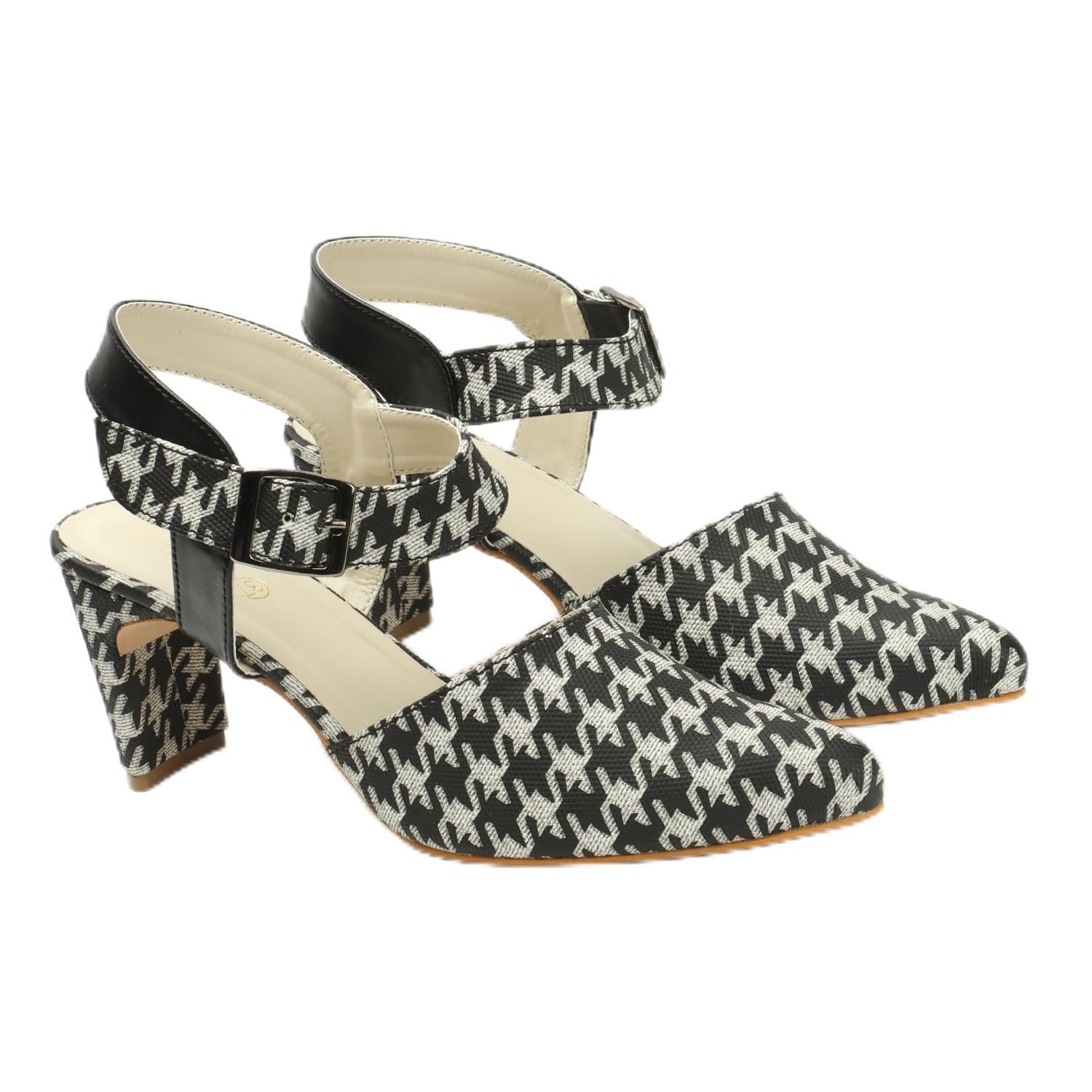 Women's Pointed Toe Buckled Block Heel Mules-image-25