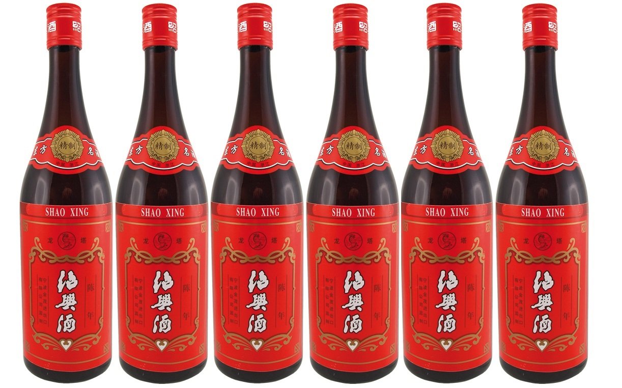 [ 6x 750ml ] SHAO XING Alkoholhaltiges Reisgetränk alc. 14% vol + ein kleiner Glücksanhänger gratis