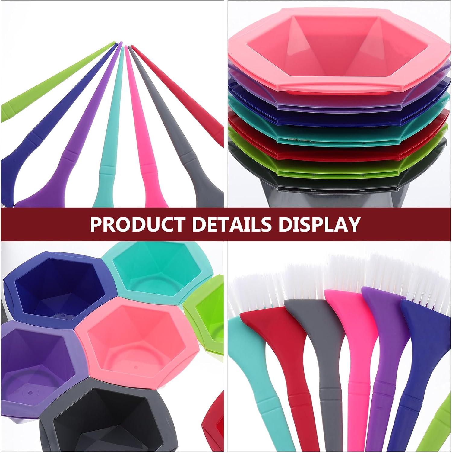 Outanaya Hair Coloring Kit 14Pcs Set with Multiple Mixing Bowls and 7 Dye Brushes Professional Salon Hair Tint Supplies for Home and Salon Use