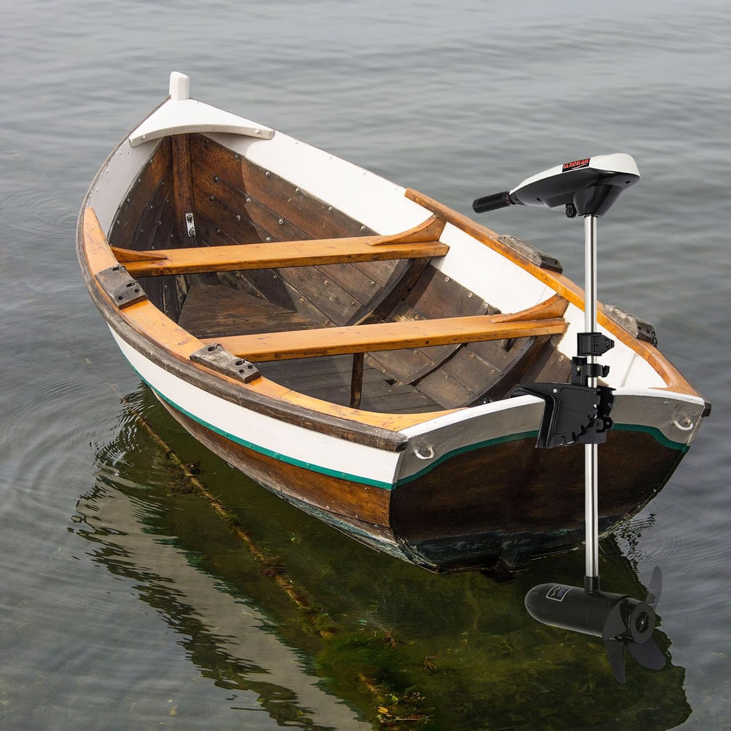 Electric Trolling Motor, 552W 12V Brush Motor, F5-R2 5 Forward 2 Reverse Gears, 3-Blade 10.6in Propeller, Telescopic Handle, 9kg Lightweight, Silent 50dB for Kayaks, Canoes, Dinghies, Inflatable