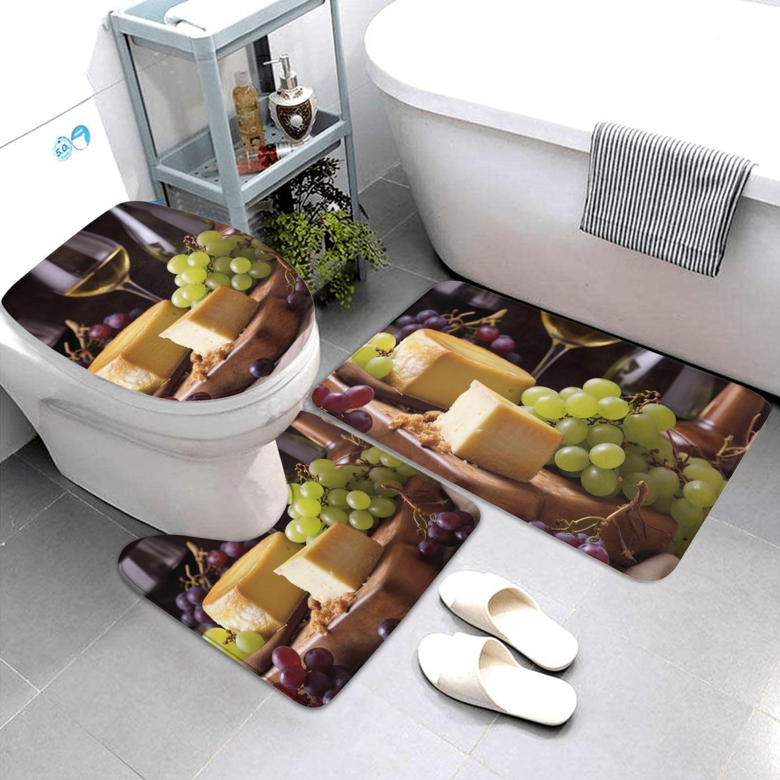 Lot de 3 tapis de salle de bain super absorbants et antidérapants