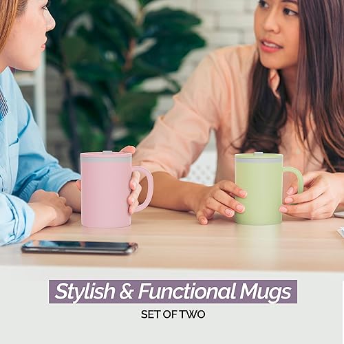 Miniatura 2 de Copco Taza de escritorio icónica con aislamiento de doble pared, juego de 2 vasos de viaje, vaso a prueba de fugas, taza térmica para café, té y