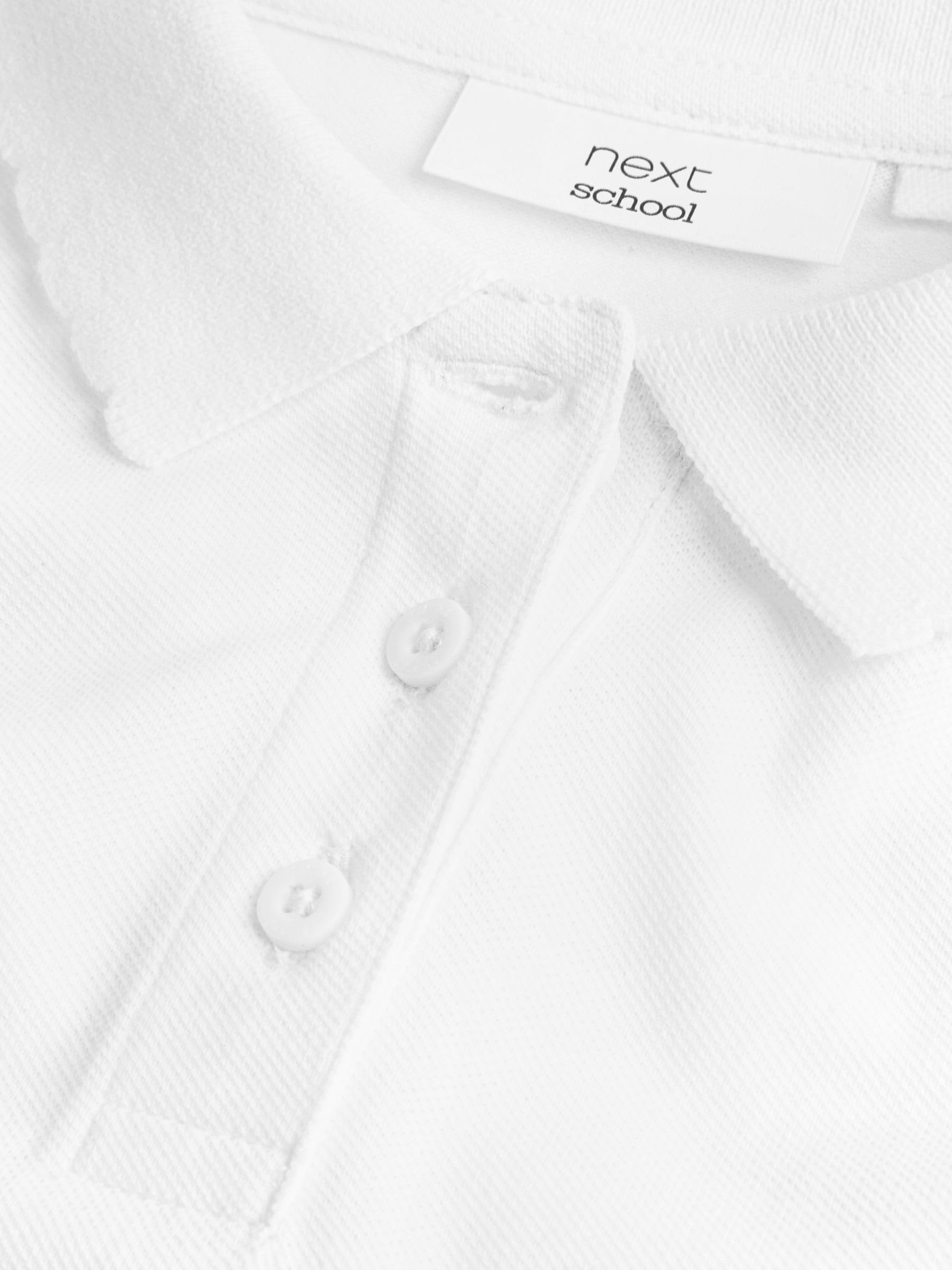 NEXT Niñas Pack de 2 Polos de Manga Corta de Corte estándar 100% algodón Blanco 4 Años