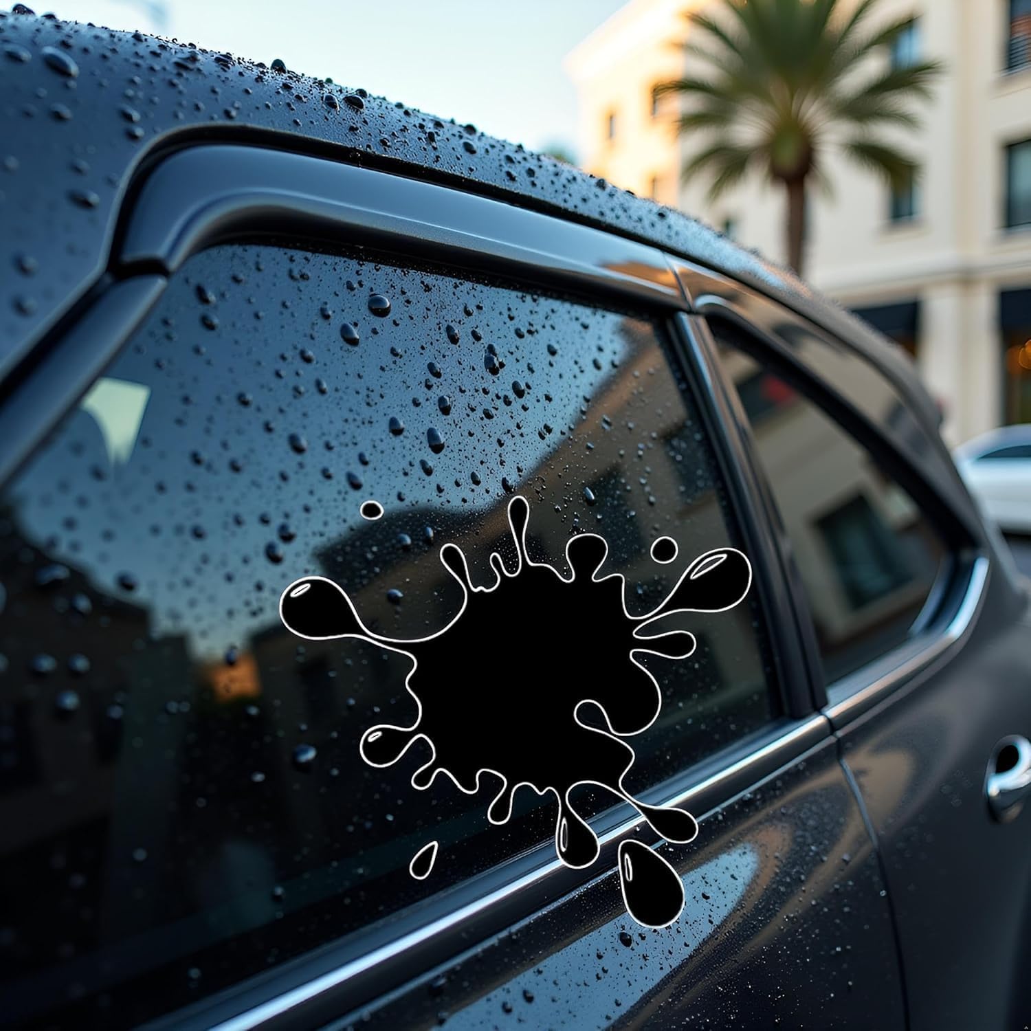 Black Reflective Water Drop Car Sticker, PET Waterproof Decal for Auto Window, Door, Bumper, Laptop, Wall Decoration, DIY Creative Pattern - Image 5