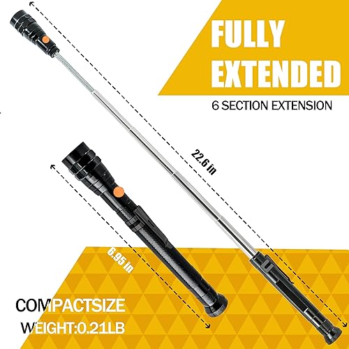 Vista 2 de Herramienta de recogida magnética con luces LED, linterna magnética telescópica, genial artilugio, regalo de cumpleaños, regalos de Navidad