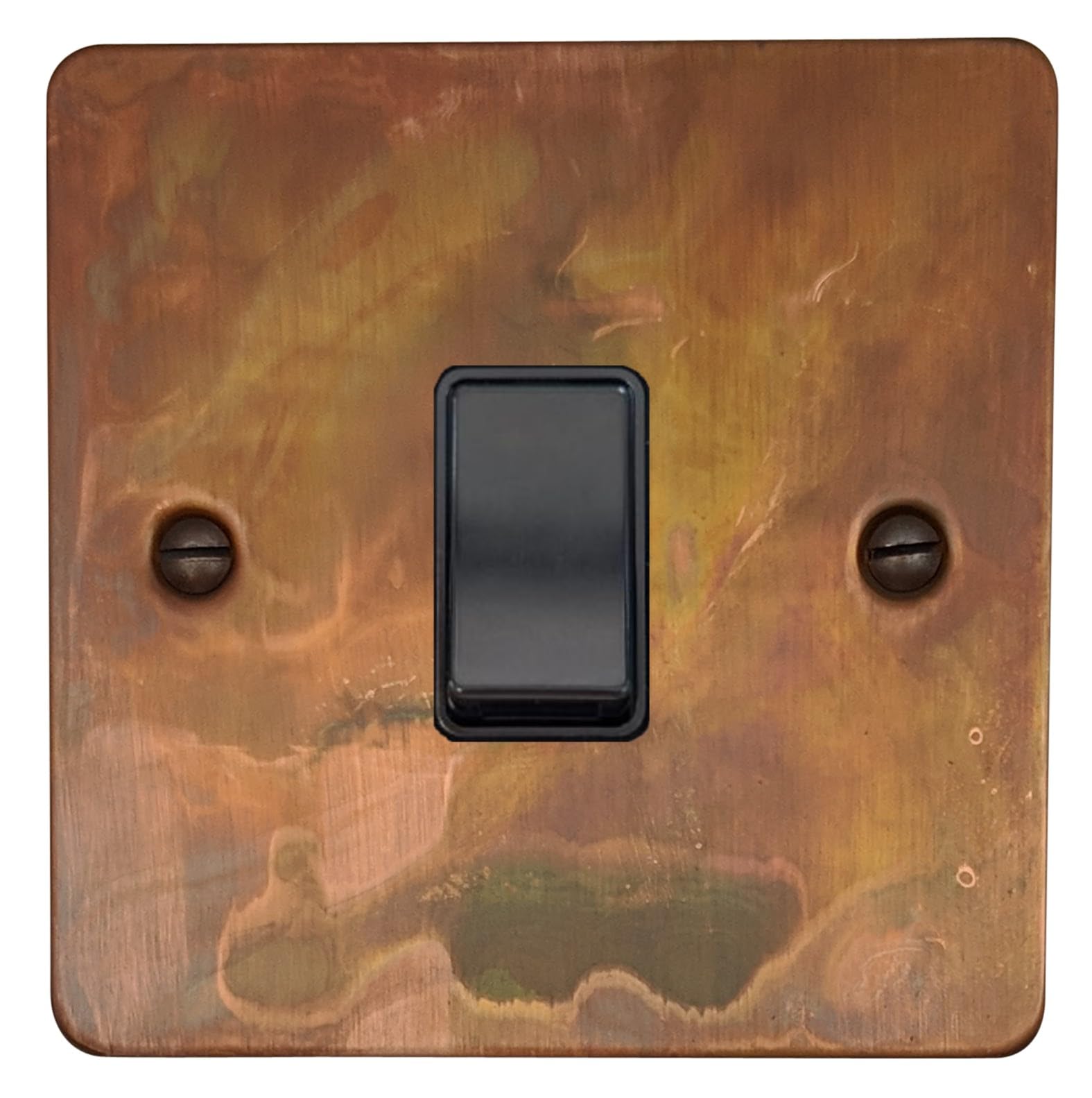 G&H FTC1B Flat Plate Tarnished Copper 1 Gang 1 or 2 Way Rocker Light Switch