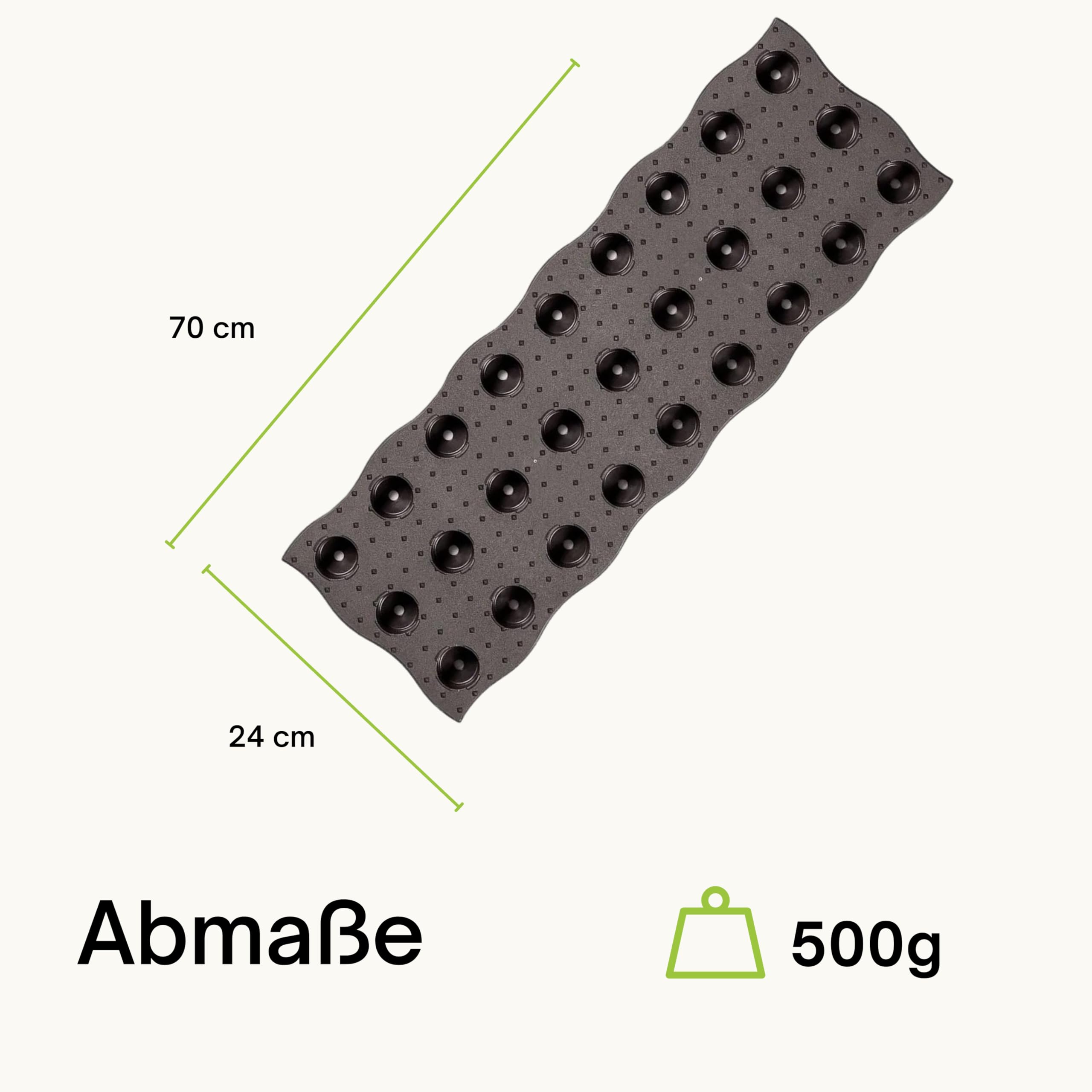 UPP Beetplatten, Gartenplatten Maxi 4 Stück- rutschfest, Trittsicher, Wetterfest - Modular erweiterbar mit einfachem Klicksystem, flexibel einsetzbar im Beet, Gewächshaus - 70x24x2,5 cm