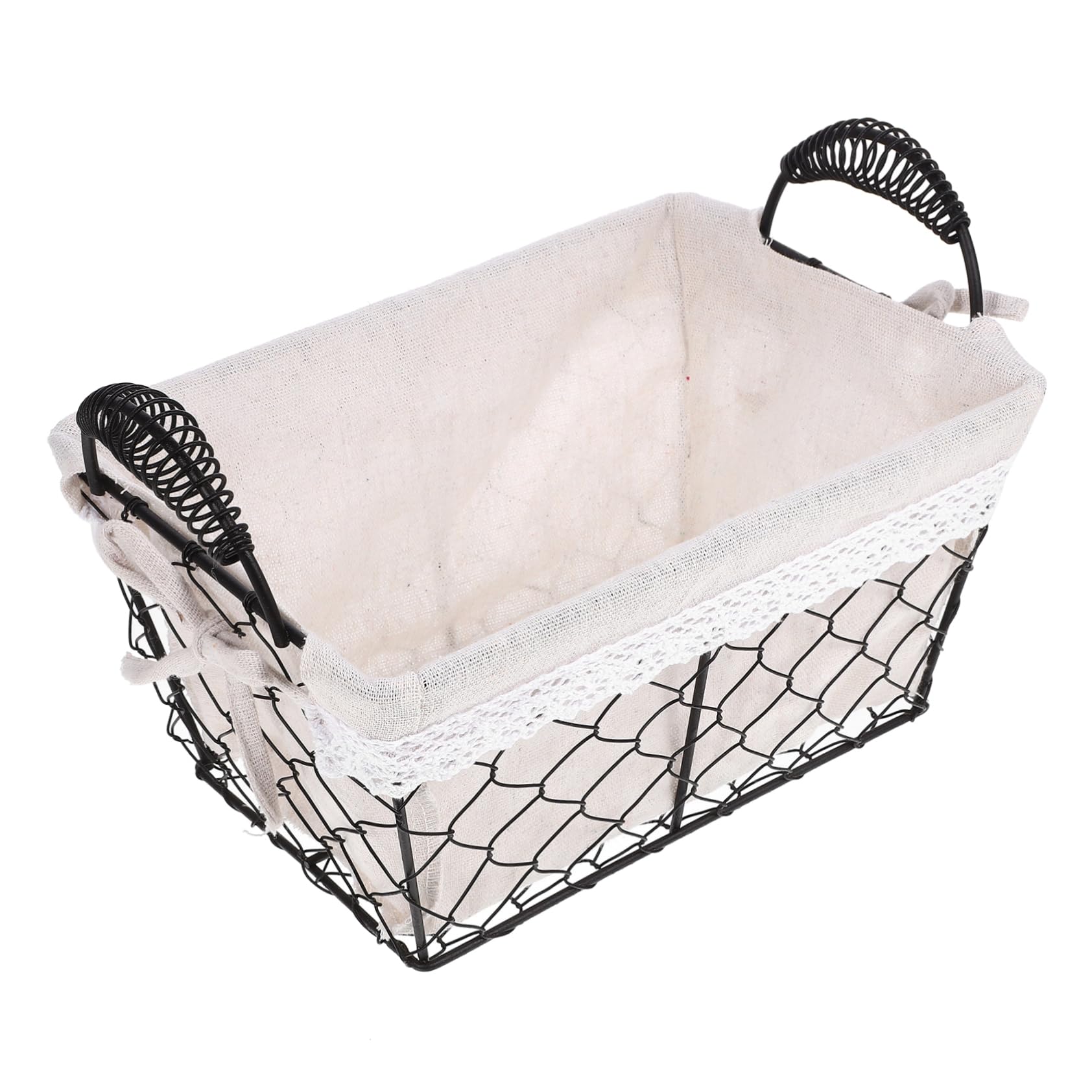 Cesta de almacenamiento de alimentos de hierro con diseño elegante y doble altura