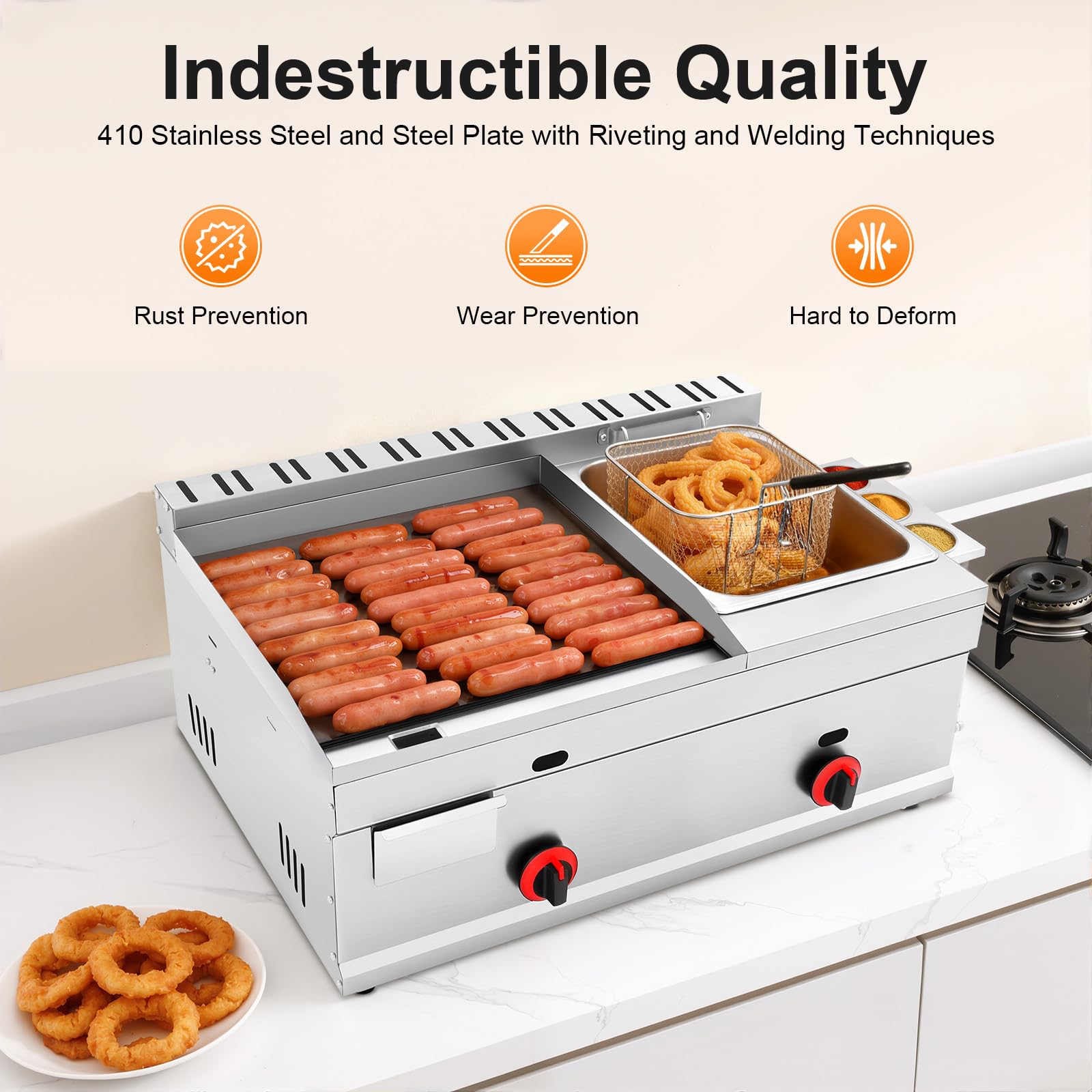 Friggitrice a gas professionale 6l, friggitrice olio tradizionale