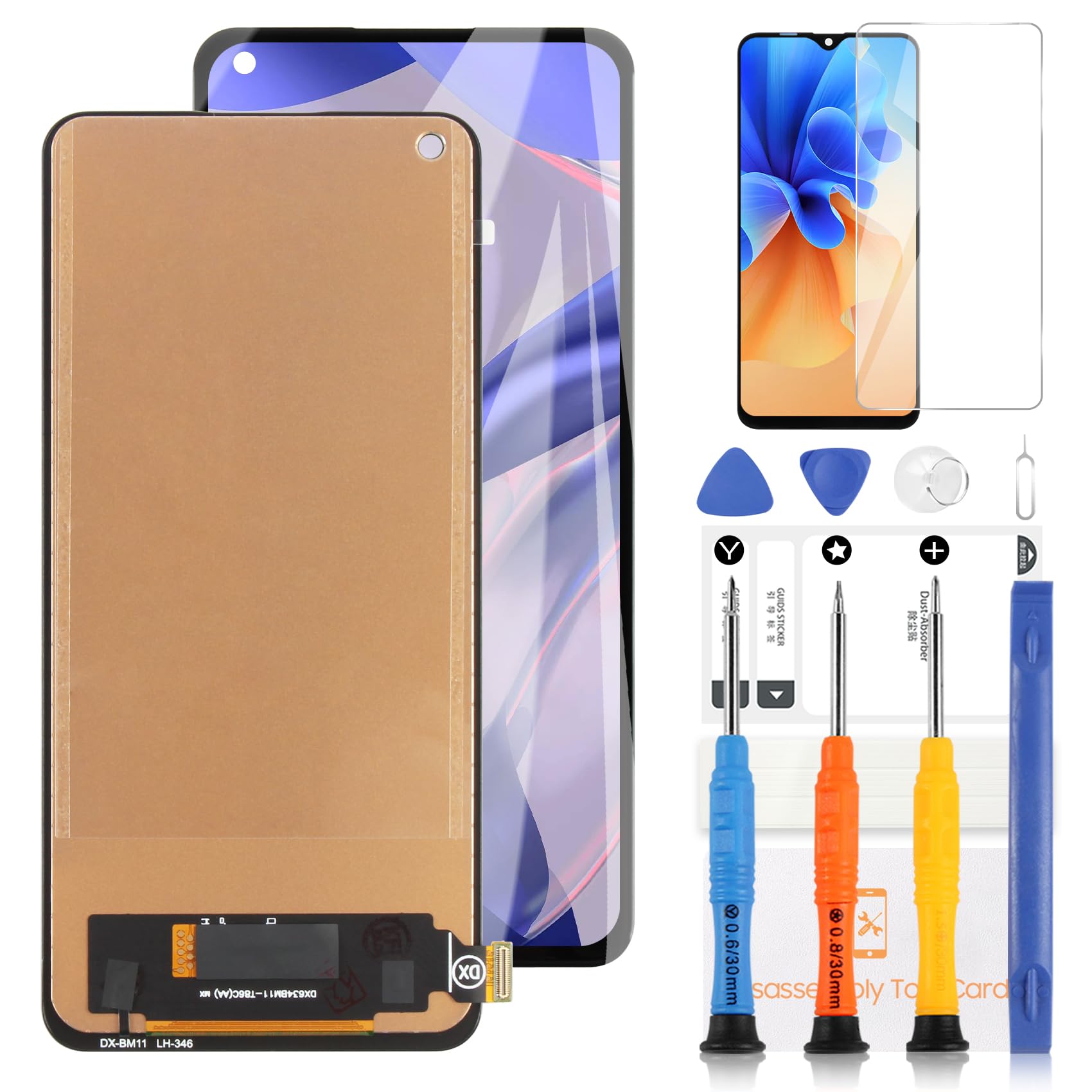 LADYSON LCD Schermo per Xiaomi 11 Lite NE 5G/Mi 11 Lite 4G et 5G LCD Display Touch Screen Digitizer Assembly 2109119DG M2101K9AG M2101K9G Vetro di Ricambio con Strumenti(6.55" Nero)