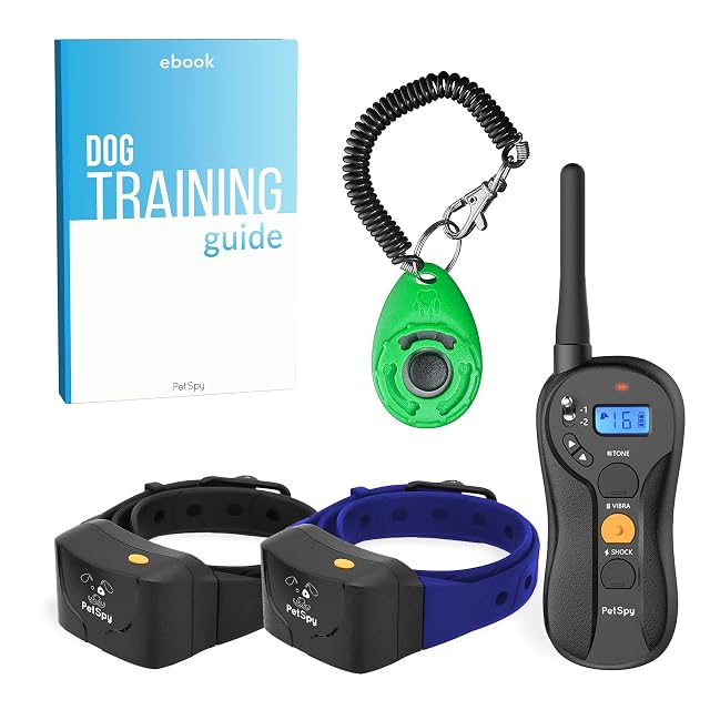 PetSpy P620 Dog Training Shock Collar for Dogs with Vibration Electric Shock Beep Rechargeable and Waterproof Remote Trainer