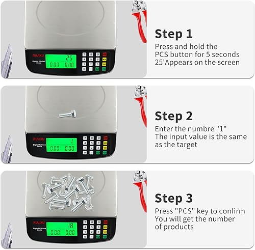 Miniatura 8 de Báscula digital grande de cocina negra de 66.1 lbs66 libras, báscula comercial de acero inoxidable con pantalla LCD, escala de cálculo de precios