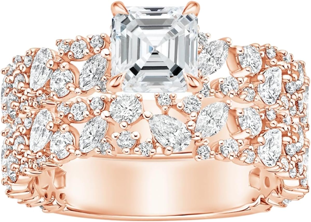 1-4 Ct Moissanite Ring In 10k 14k 18k Gold & 925 Sterling Silver Solitaire Flurry Moissanite Bridal Rings Set Christmas Gift For Women