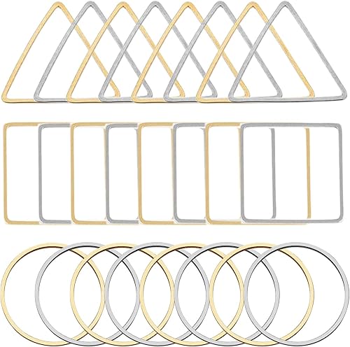 Miniatura 11 de 70 Uds., aretes de aro con cuentas, aretes redondos redondos, bisel abierto, marco colgante para fabricación de joyas