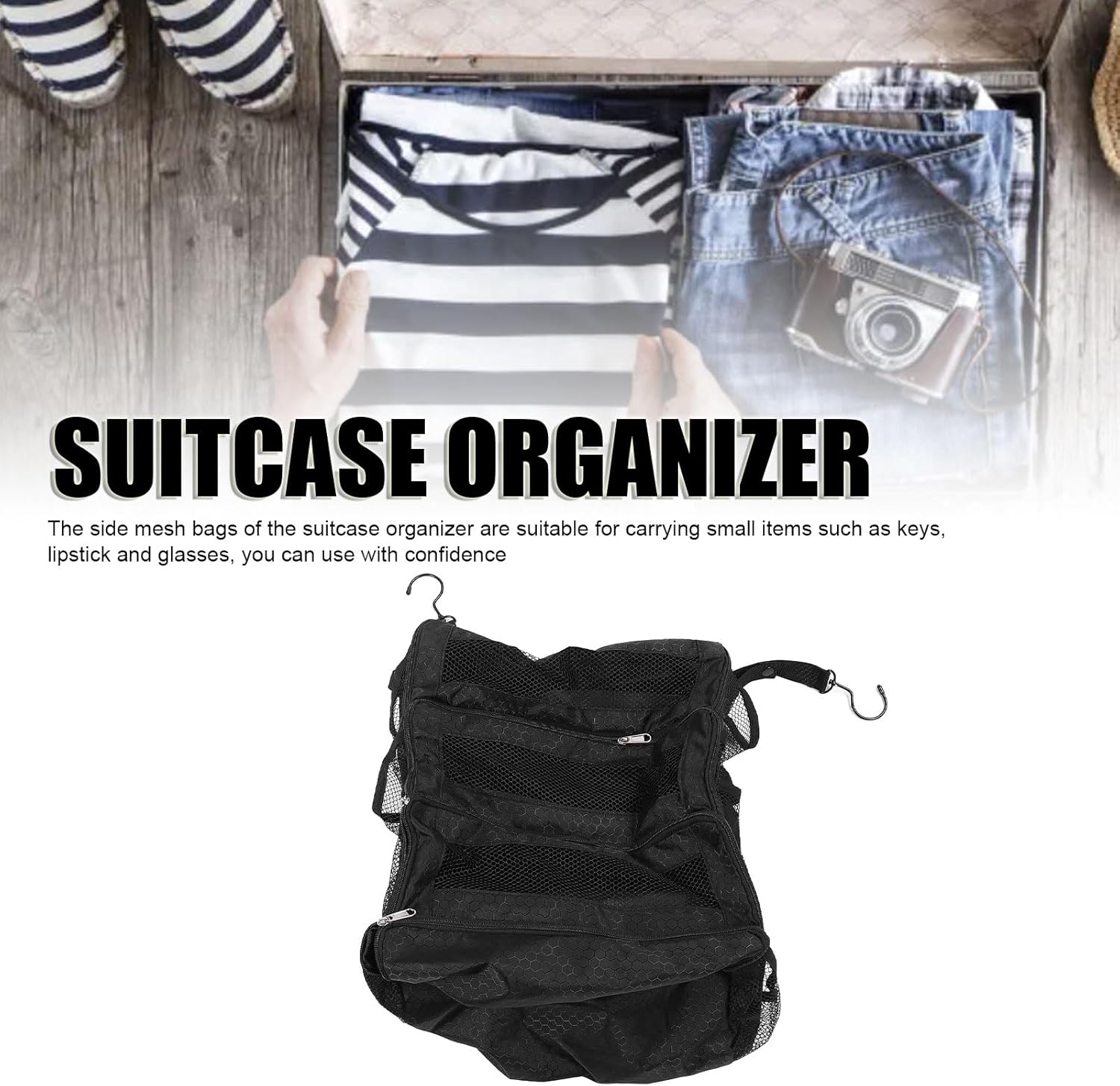 ZJchao Portable Foldable Hanging Packing Cubes - Suitcase Organizer for Travel Storage, Luggage Compression & Packing Travel Essentials