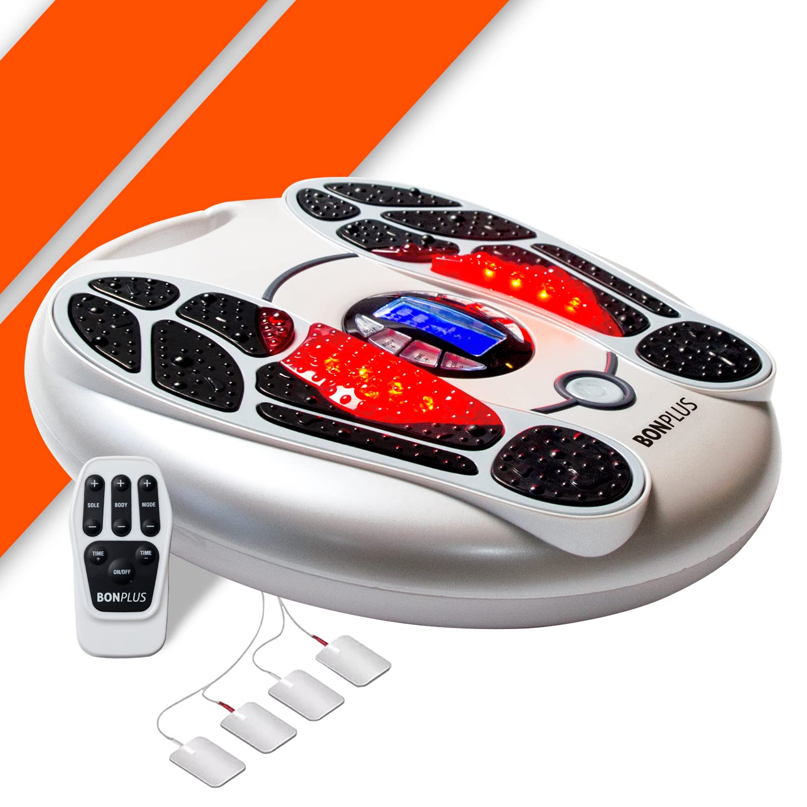 Estimulador Circulatorio de Impulsos Eléctrico, Masajeador de Pies con Electrodos, 99 Niveles de Intensidad, Control Remoto, Masajeador Electrico, Salud
