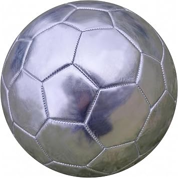 Size 5 Soccer Ball, Thick Soccer Ball Adult Sturdy Machine-Stitched Thickened PU Sports Balls for Training & Event, Silver
