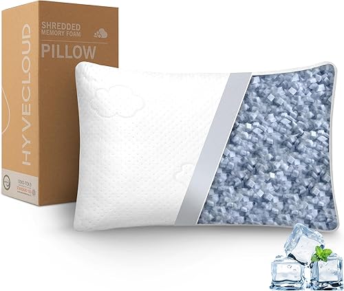 Almohadas refrescantes de espuma viscoelástica para dormir profundamente, almohada para el cuello con funda extraíble y lavable, almohada de