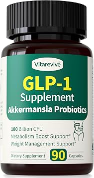 GLP-1 Supplement with Akkermansia Probiotic Weight Management, Metabolism & Gut Health Support for Women and Men, 90 Capsules