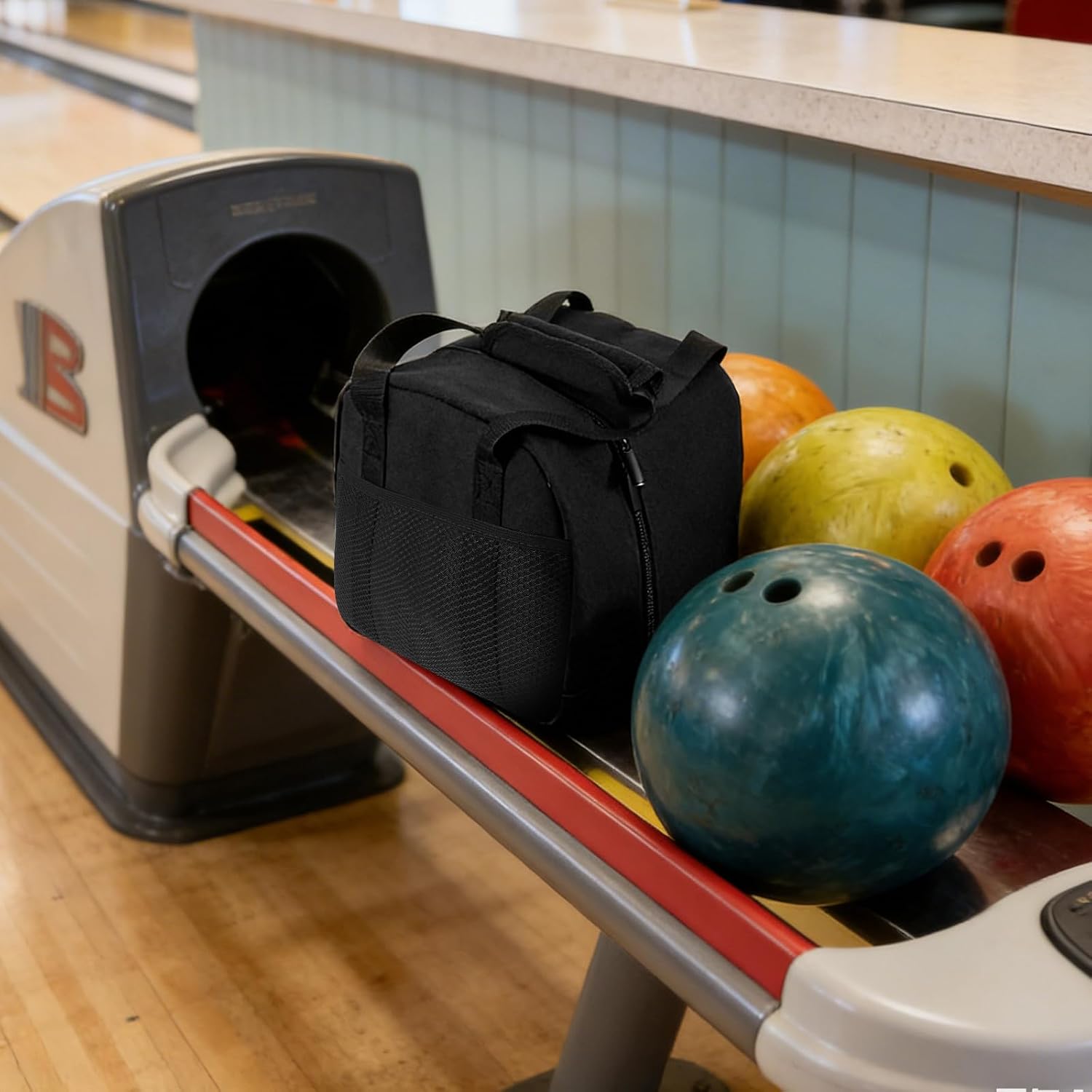 Handheld Bowling Bag, Single Ball Carrying Tote with Soft Padding, Easy Transport Organizer with Handle for Bowling Accessories Scratch Protection