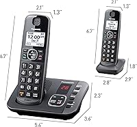 Vista 2 de Panasonic - KX-TGE633M DECT 6.0 Sistema telefónico inalámbrico expandible Sistema de contestación digital - Negro metálico (renovado)