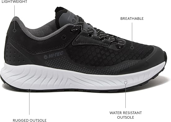 HI-TEC Avalon Trail Running Shoes for Women, Lightweight Breathable Womens Hiking Sneakers or Athletic Walking Shoes for Women, Black, White or Blue, Size 7-12 Hiking Shoes Women