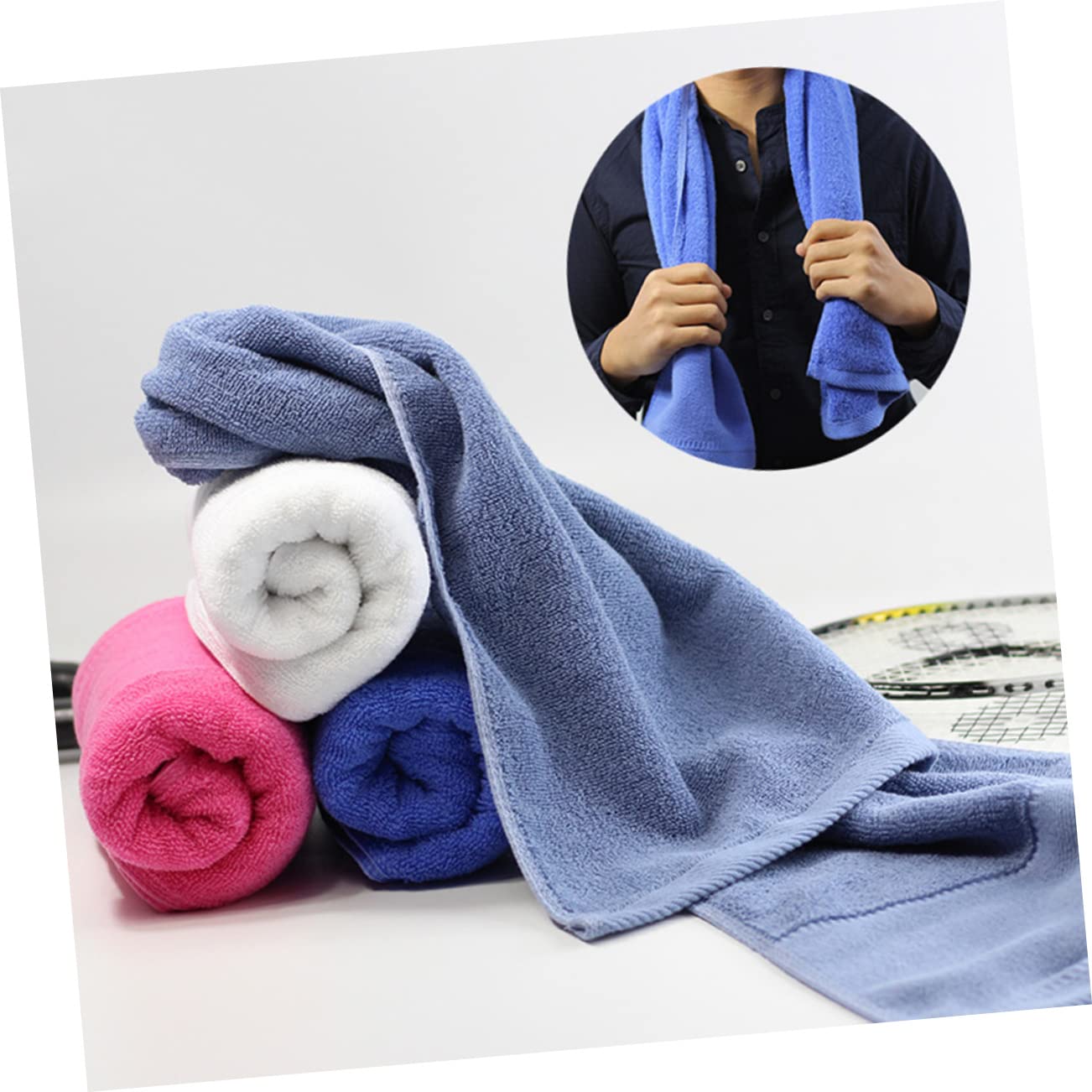 Toddmomy Outdoor Fitness Towel Set 3pcs Gym Sports Towel Pure Cotton for Camping