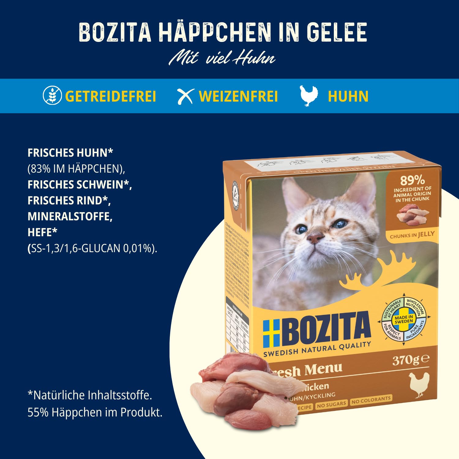 Bozita Katzenfutter Sterilised - 6x370g Probierpaket Mit Häppchen In Sauce & Gelee