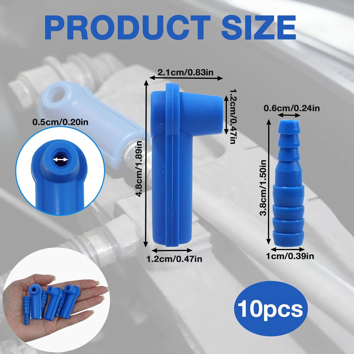 10 Sets Brake Bleeder Kit Connector, One Way Check Valve Hose Adapters for Brake Fluid Air Change Vacuum Bleeding Bottle Joint Fit Car SUV Truck Hydraulic Systems (Blue)