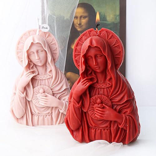 Miniatura 7 de Molde de jabón para velas de Virgen María, molde de silicona para fondant, escultura, vela perfumada, jabón, yeso, arte de resina, decoración