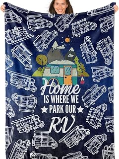 InnoBeta Best Gifts for RV Owners, Camping Throw Blanket for Camp Lovers, Flannel Blankets for Bed Sofa Couch 50 x 65 Inches, Park