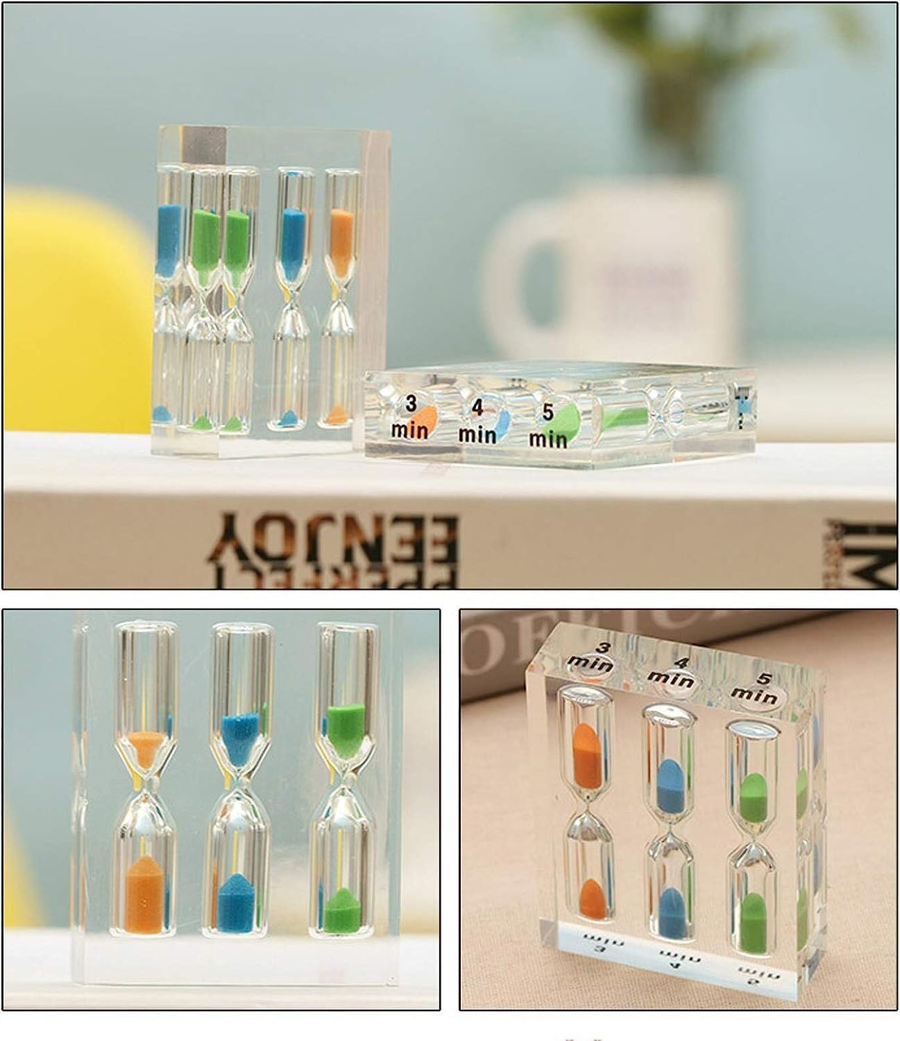 Sanduhr-Zeitgeber, Sanduhr-Sanduhr, Vintage-Glas-Sanduhr-Timer, moderne Mini-Acryl-Bastelarbeiten for Kinder, 3/4/5 Minuten Sanduhr-Sanduhr, Küche, Schule, Sanduhr, Sanduhr-Timer, Sanduhr, Desktop-Cou