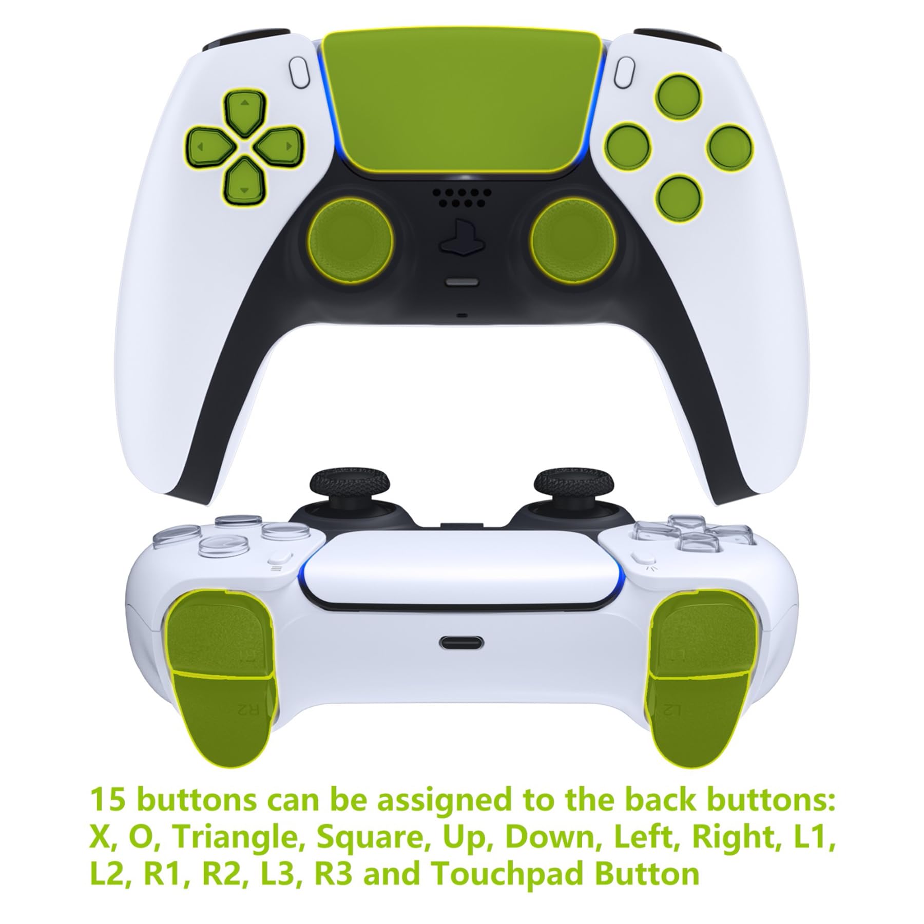 eXtremeRate Rise V3 Remap Kit Programmabile per ps5 Controller BDM-030/040/050,Palette Cover Posteriore Tasti Aggiuntivi Back Button Paddles per ps5 Joystick-Nero Antiscivolo