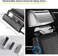 Vista 7 de Afeitadora eléctrica con cable, afeitadora profesional de afeitado cerrado, afeitadoras de cabeza calva para hombres, cortadora de estilo Negro