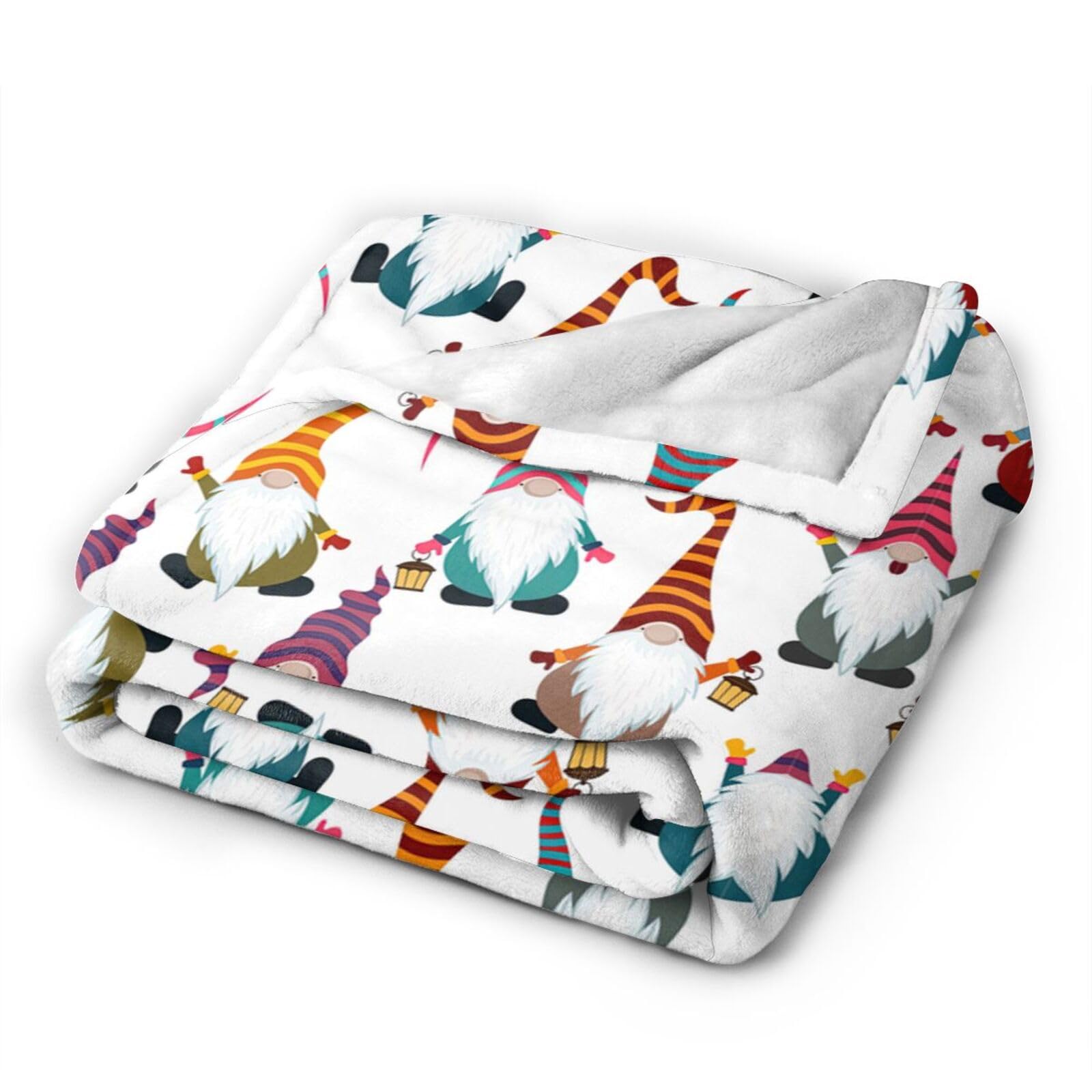 Coperta natalizia in pile con gnomi divertenti, super morbida e calda, coperta in pile